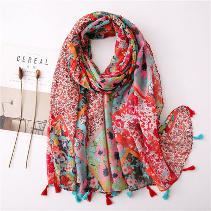 Vintage siidist tepitud sall