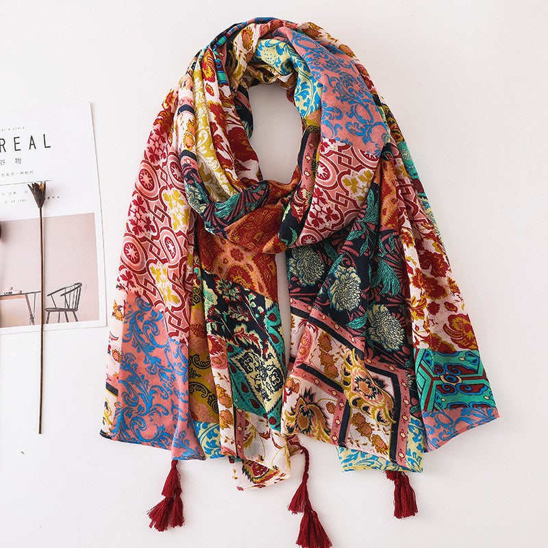 Vintage siidist tepitud sall